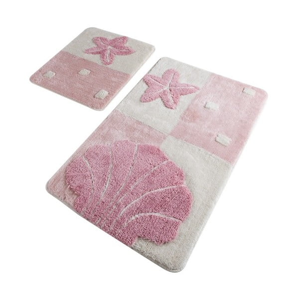 Комплект от 2 розови килима за баня Starfish Pink - Confetti Bathmats