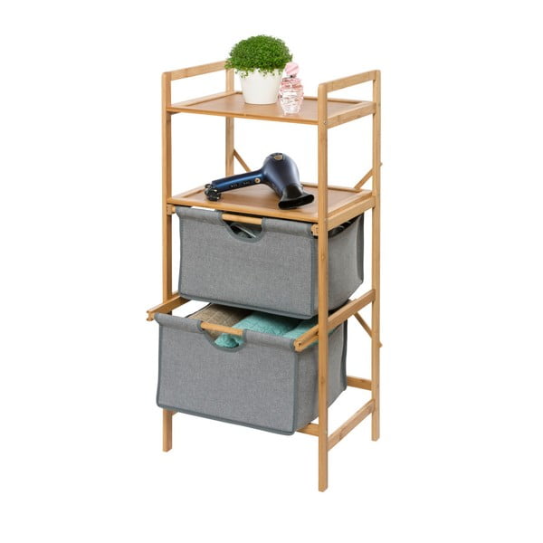 Сив/кафяв бамбуков рафт за баня 44x96 cm Bahari – Wenko-image-2