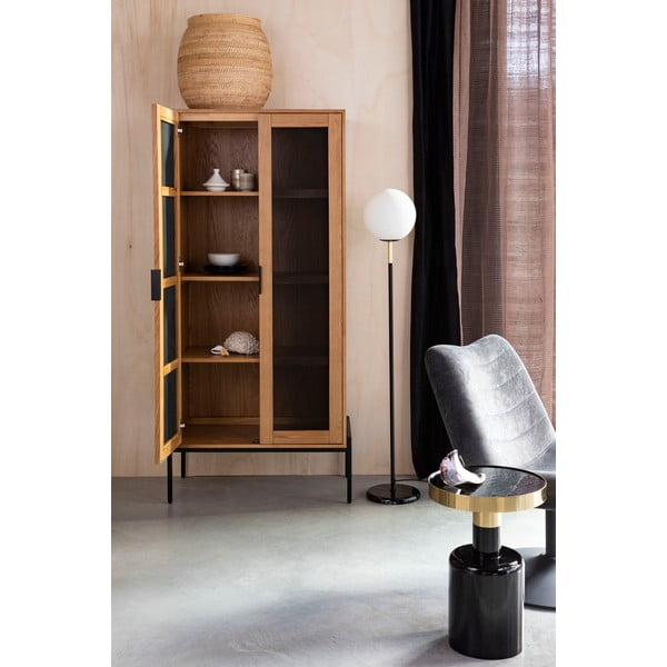 Черно-бялa подова лампа със стъклен абажур (височина 145 cm) Orion – Zuiver-image-1