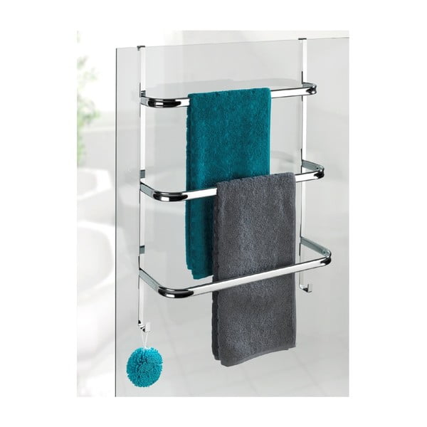 Сребърен самоносещ държач за кърпи Wenko Towel Holder Chrome, 21 x 54 cm-image-3