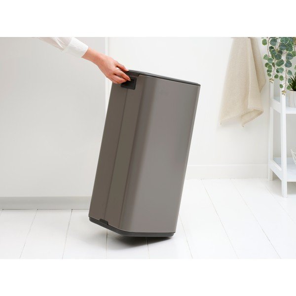 Сиво стоманено кошче за боклук с педал 30 l Bo – Brabantia-image-2