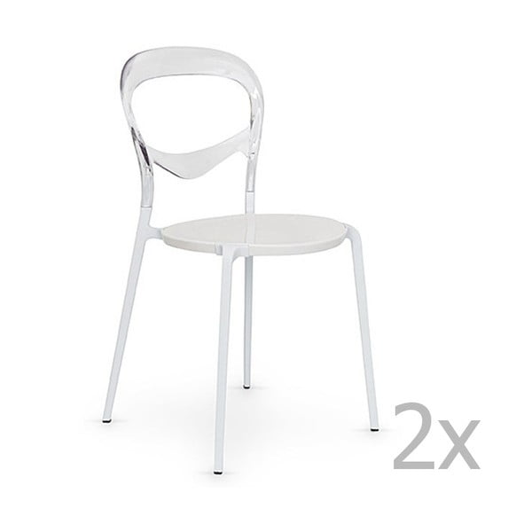 Sada 2 bílých židlí Garageeight Monpelie