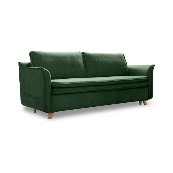 Зелен кадифен сгъваем диван 225 cm Charming Charlie – Miuform