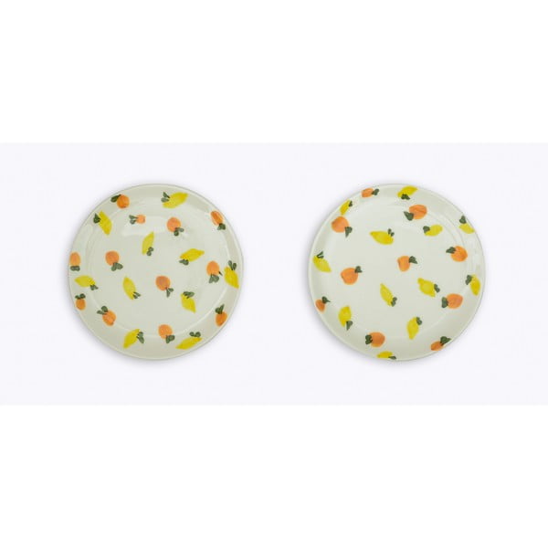 Комплект от 2 керамични чинии Лимони и портокали, ø 25 cm - Madre Selva