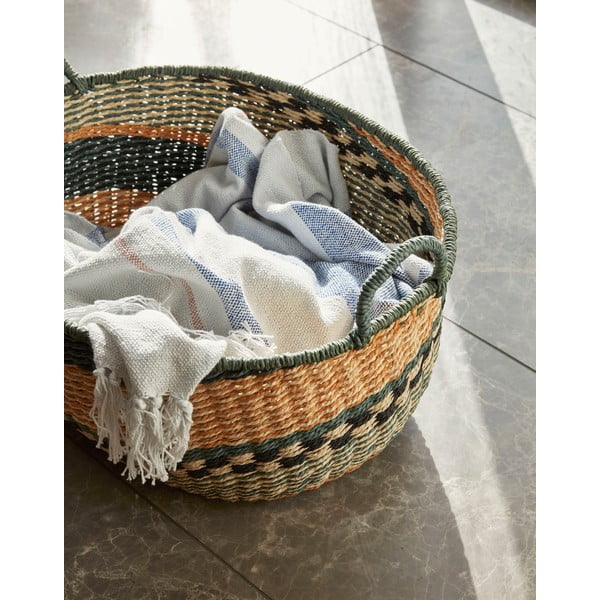 Бежово и синьо памучно каре Dream, 140 x 200 cm - Hübsch-image-3