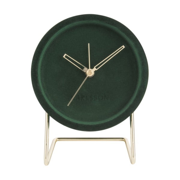 Тъмнозелен часовник за маса с кадифе Lush - Karlsson