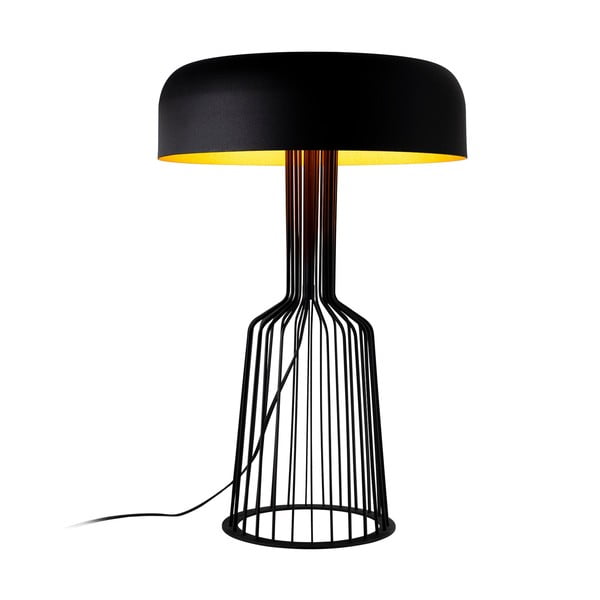 Черна настолна лампа с метален абажур (височина 57 cm) Fellini – Opviq lights