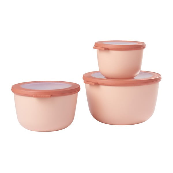 Комплект от 3 розови кутии за закуски Cirqula Nordic - Mepal