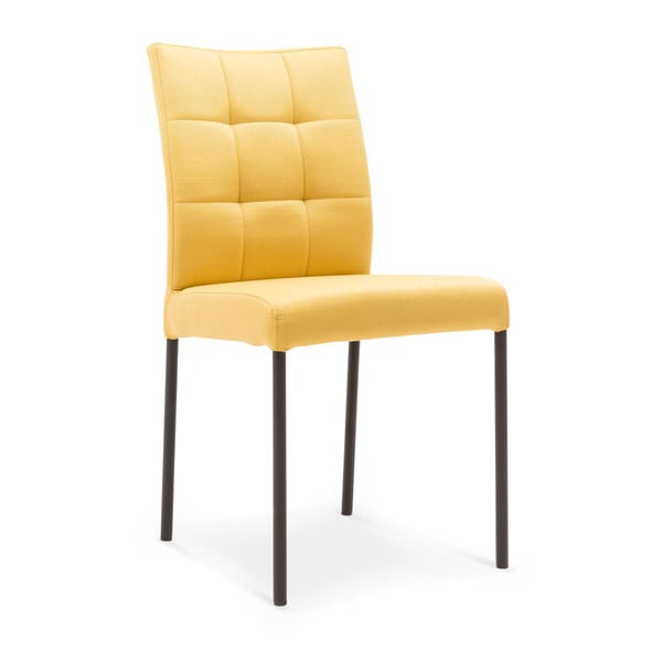 Жълт трапезен стол с черни крака Verto - Mossø