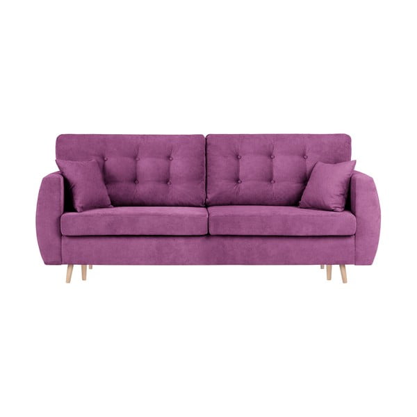 Лилав триместен разтегателен диван с място за съхранение Амстердам, 231 x 98 x 95 cm - Cosmopolitan Design