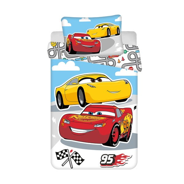 Памучно детско спално бельо за детско креватче 100x135 cm Cars – Jerry Fabrics