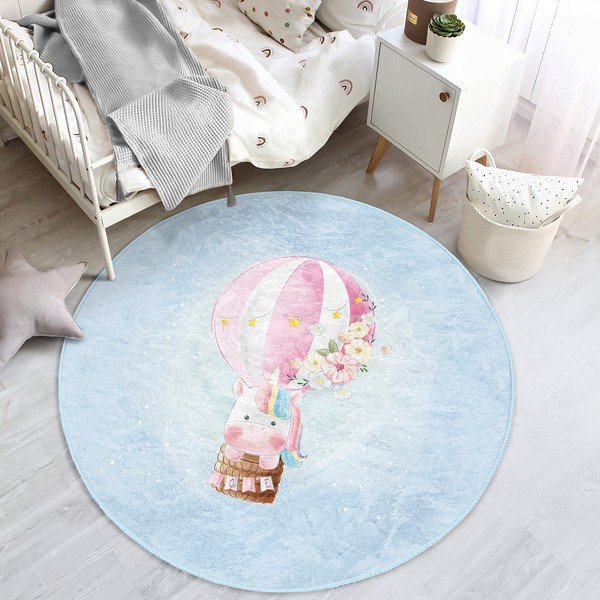 Светлосин детски килим ø 100 cm Comfort - Mila Home-image-3