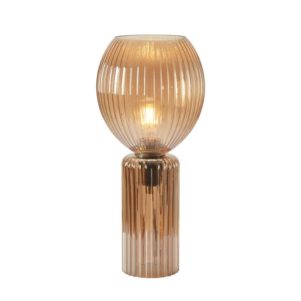 Настолна лампа в кехлибарен цвят със стъклен абажур (височина 40 cm) Toulipa – Markslöjd