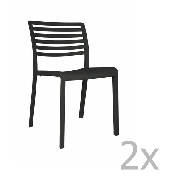 Комплект от 2 черни градински стола Lama - Resol