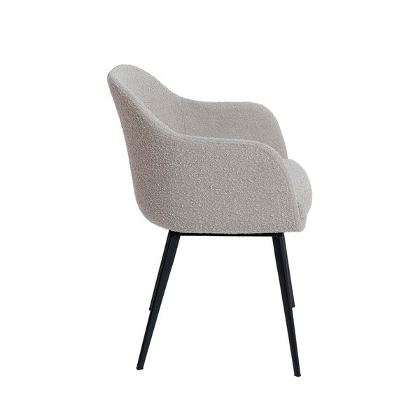 Бежов тапициран трапезен стол с подлакътници Leone – Light & Living-image-2