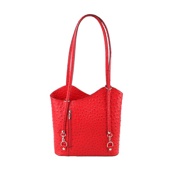 Червена кожена чанта Parona - Chicca Borse