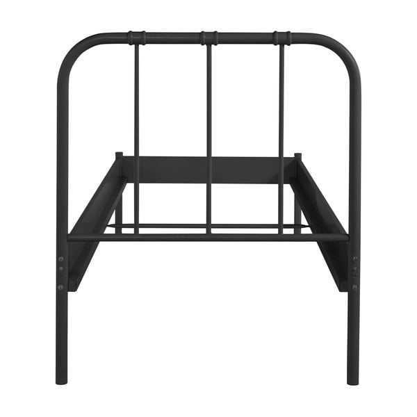 Черно метално единично легло 90x200 cm без ламелно дъно Aaron – Støraa-image-4