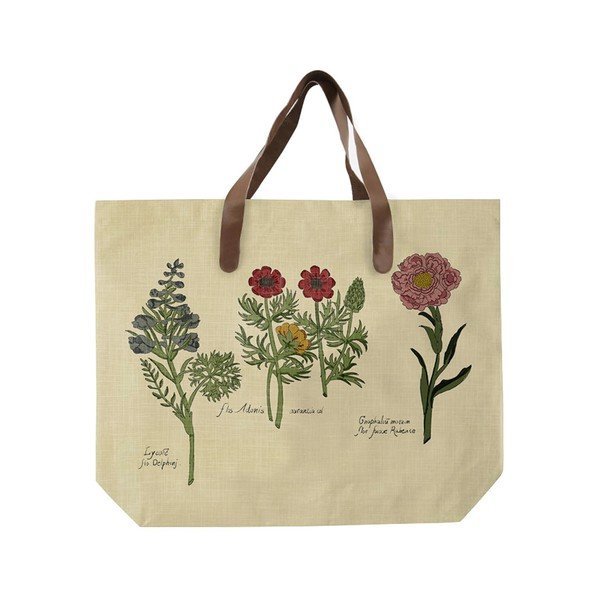 Платнена чанта с дръжка от изкуствена кожа Цветя Botanical Flowers - Surdic-image-1