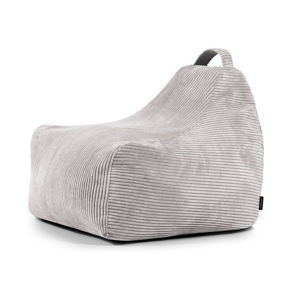 Светлосив детски пуф от рипсено кадифе Game Amuse – SLOWDOWN