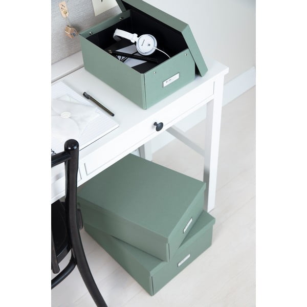 Картонена кутия за съхранение тюркоазена с капак 34,5x45x18,5 cm Katrin Canvas Paper Laminate – Bigso-image-1