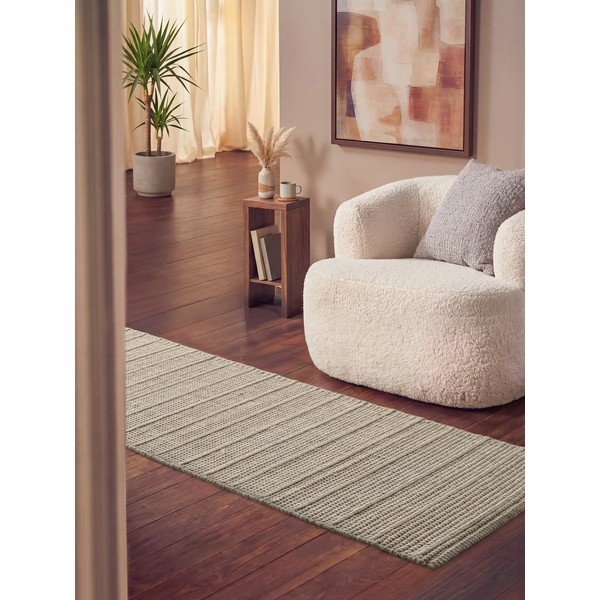 Кремава ръчно изработена вълнена пътека 80x250 cm Camden Parker – Ted Baker-image-1