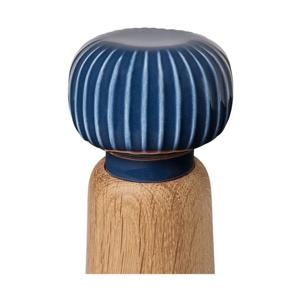 Мелничка за подправки, изработена от дъбово дърво и тъмносин порцелан Hammershoi, височина 13 cm Hammershøi - Kähler Design-image-3