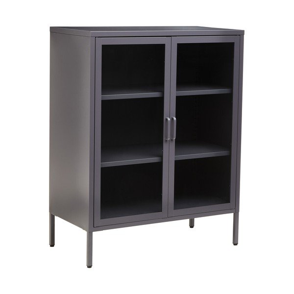 Сива стоманена витрина 80x102x40 cm Acier – Premier Housewares