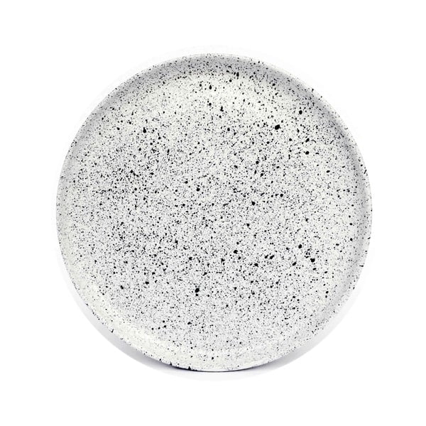 Голяма чиния от бял и черен фаянс , ø 27,5 cm Mess - ÅOOMI