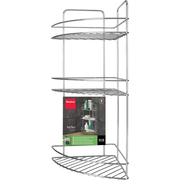 Стоманен рафт за баня в блестящо сребрист цвят Luxy – Metaltex-image-2