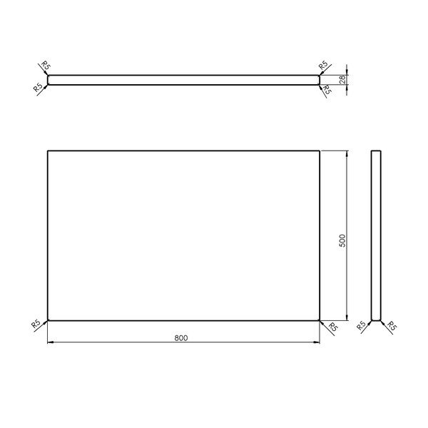 Плоча под мивката от масивен дъб в естествен цвят 80x50 cm Woody – Sapho-image-4