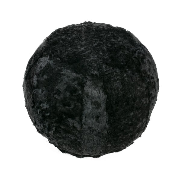 Kožešinový puf Dyed Black, 35x42 cm