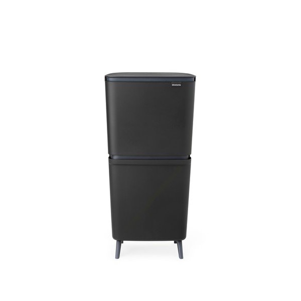 Тъмносиво пластмасово кошче за боклук 25+10+10 l за рециклиране SortUp Recycle Hi – Brabantia