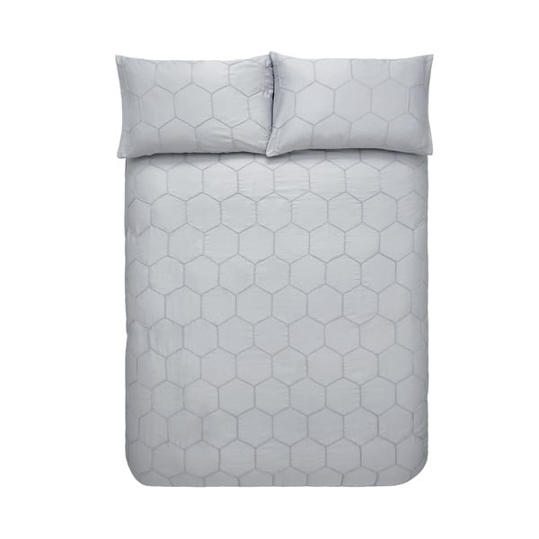 Сиво памучно спално бельо Honeycomb, 135 x 200 cm Honeycomb Pinch - Bianca