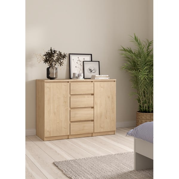 Скрин от дъбов декор  в естествен цвят 121x91x50 cm Naia – Tvilum-image-1