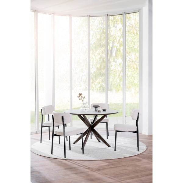 Кръгла маса за хранене с дъбов плот 120x120 cm Calverton - Rowico-image-2