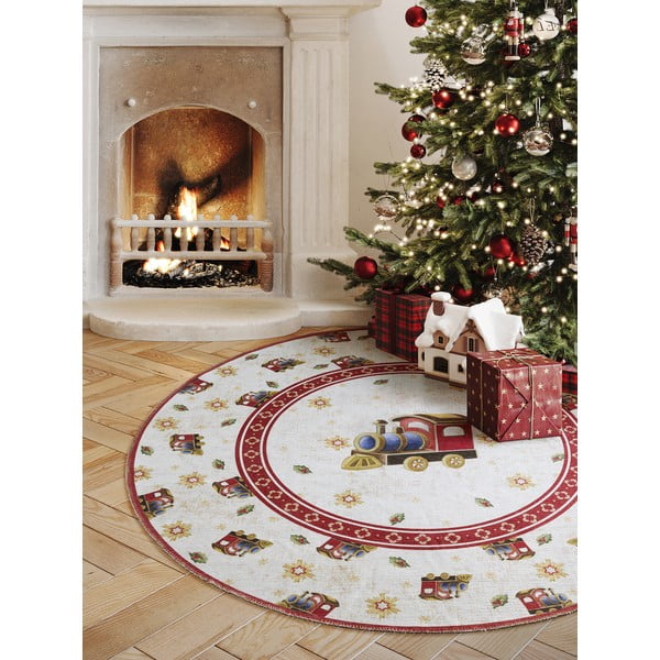 Червен  кръгъл килим с коледен мотив ø 160 cm Toy's Delight Train – Villeroy&Boch-image-1