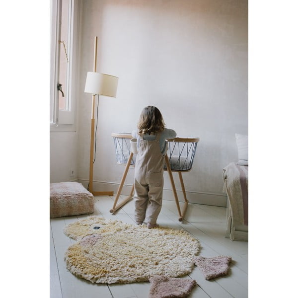 Жълт ръчно изработен памучен детски килим подходящ за пране 95x120 cm Ducky – Lorena Canals-image-3