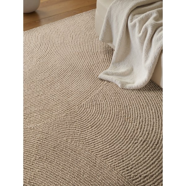 Бежов ръчно изработен вълнен килим 120x180 cm Eleni Light Beige – Hanse Home-image-3