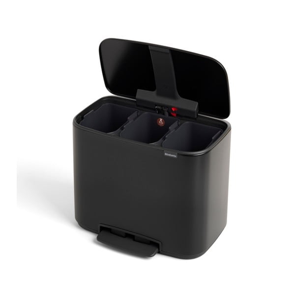 Черно кошче за отпадъци с 3 отделения , 11 л - Brabantia