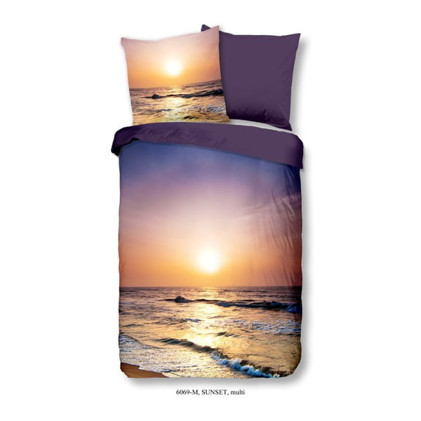 Povlečení na jednolůžko z mikroperkálu Muller Textiels Rassano Sunset Over Sea, 140 x 200 cm