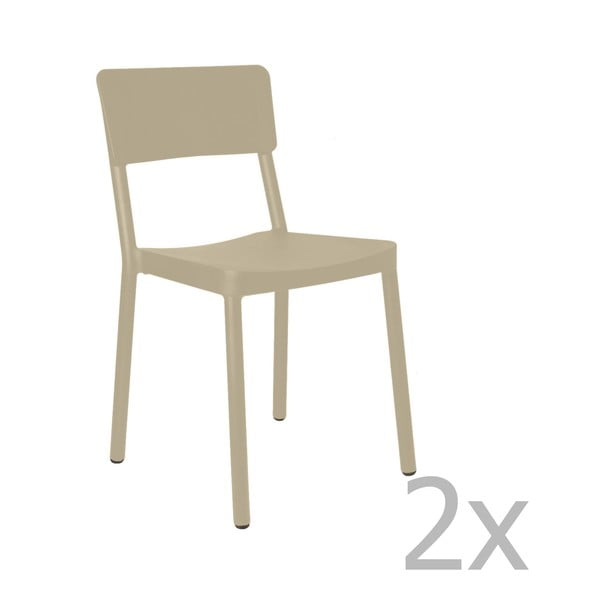 Комплект от 2 пясъчнокафяви градински стола Lisboa - Resol