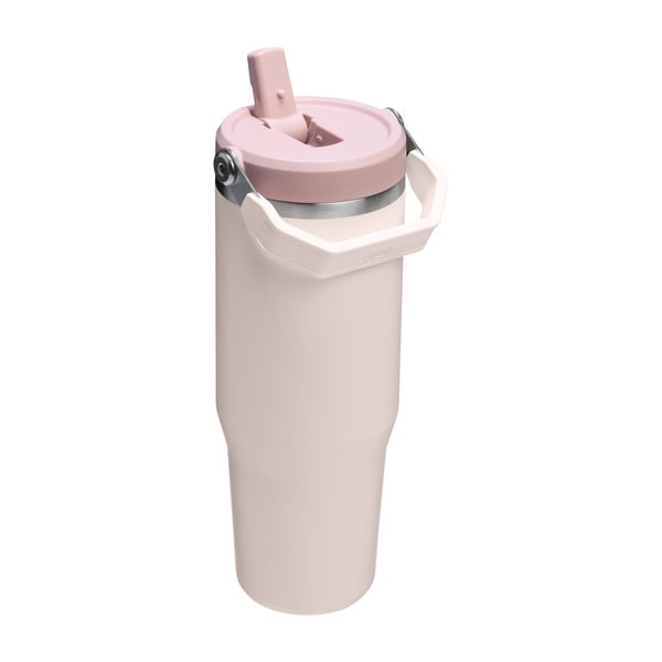 Светлорозов термос от неръждаема стомана 890 ml IceFlow™ Flip Straw 2.0 Tumbler Rose Quartz – Stanley-image-1