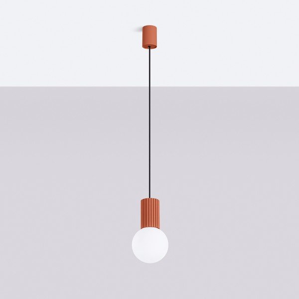 Оранжево висящо осветително тяло със стъклен абажур ø 12 cm Orbital – Sollux-image-4