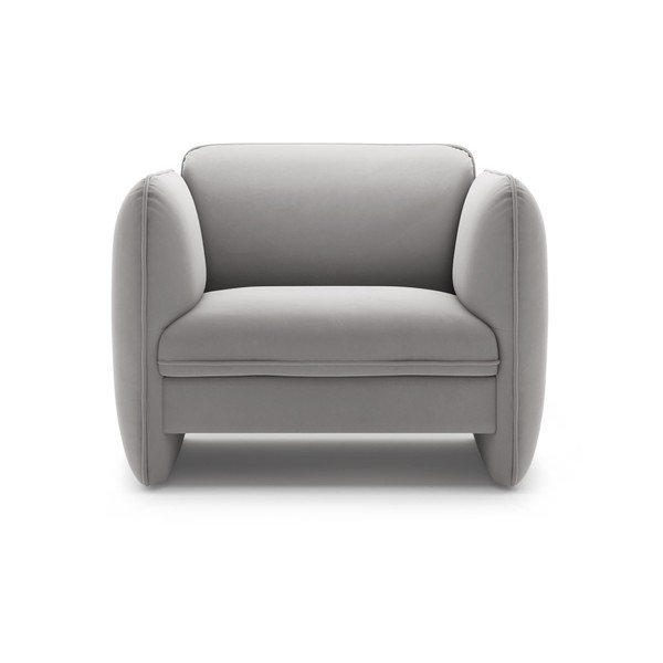 Светлосиво кадифено кресло Georgia – Micadoni -image-2