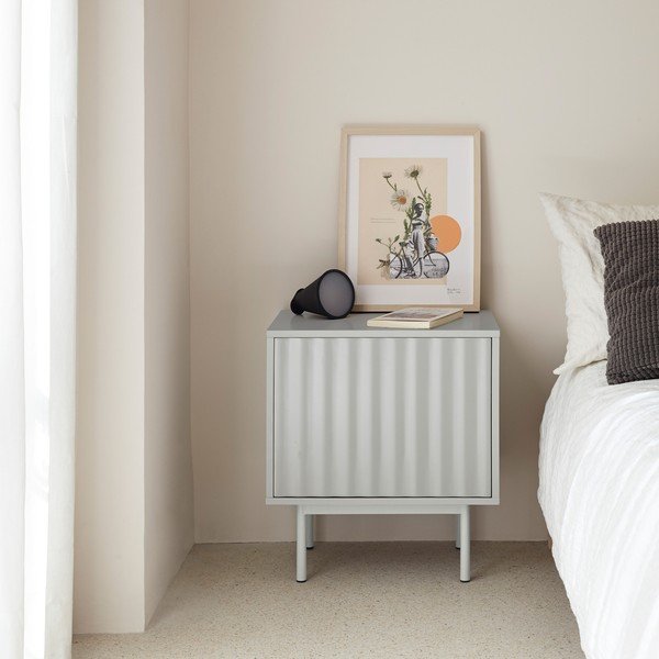 Светлосиво матово нощно шкафче Sierra – Teulat-image-1