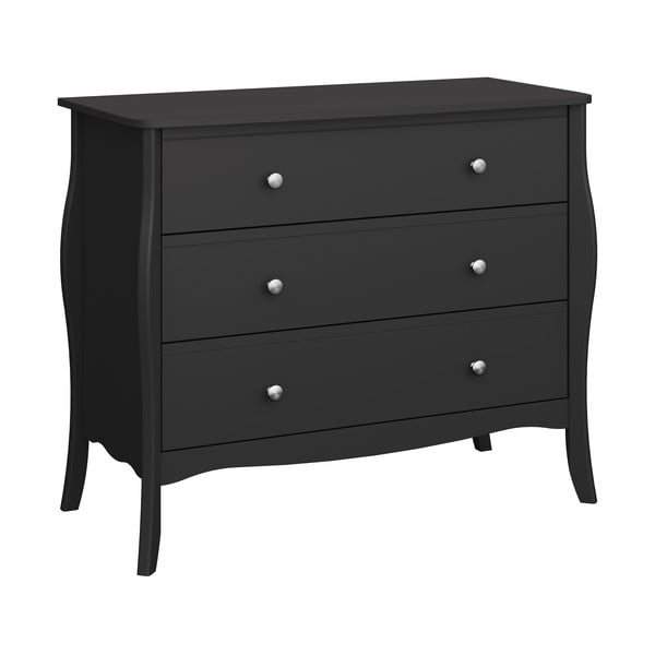 Черен нисък скрин 97x80 cm Baroque - Tvilum-image-2