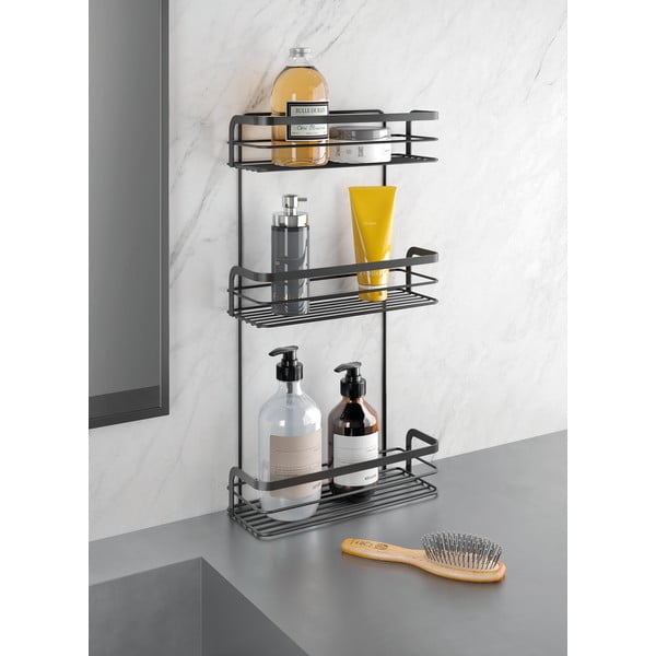 Черен триетажен рафт за баня Origin - Metaltex-image-1