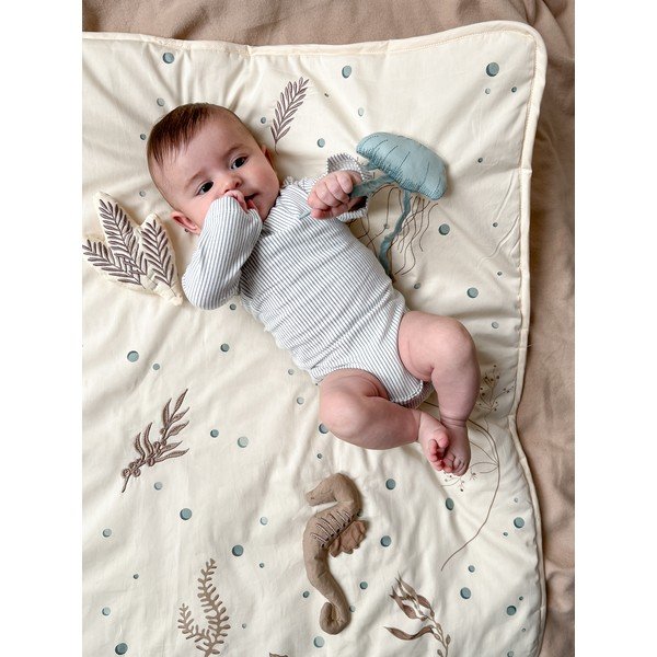 Светложълто детско килимче за игра 80x80 cm Sea Garden – Cam Cam Copenhagen-image-1