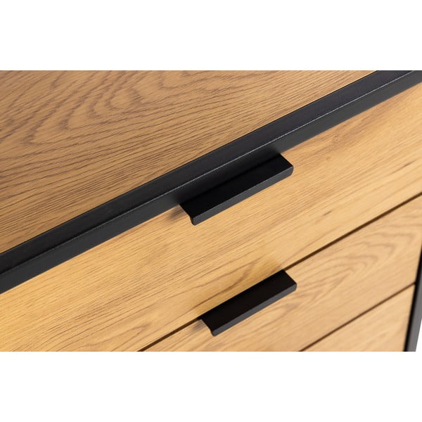 Черна етажерка за книги в дъб 85x141 cm Swindon - Actona-image-1