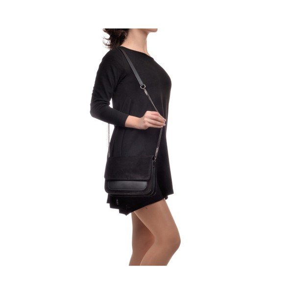Черна кожена чанта Mangotti Zoe - Mangotti Bags-image-4